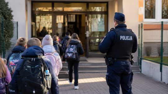Dwóch 15-latków zatrzymanych po groźbach w internecie. Policja przy szkołach w Pruszkowie
