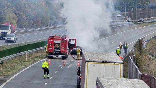 Samochód zapalił się na gierkówce!