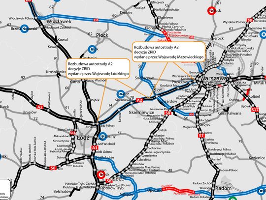 Autostrada A2 będzie szersza i zasilana OZE. Jest komplet zezwoleń