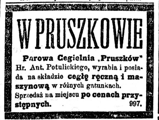 Cegielnia Pruszków. Jak hrabia Potulicki wygrał kontrakt życia i zbudował ceglane imperium