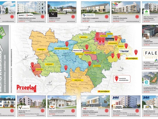 INWESTYCJE RYNKU PIERWOTNEGO - Mapa rekomendowanych inwestycji deweloperskich powiatów grodziskiego, pruszkowskiego i okolic