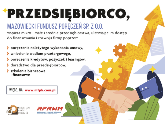 Mazowiecki Fundusz Poręczeń wspiera przedsiębiorców
