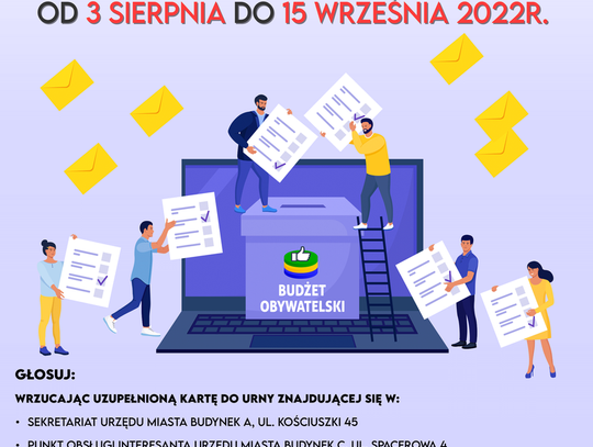 Mieszkańcy wybierają projekty, które zostaną zrealizowane