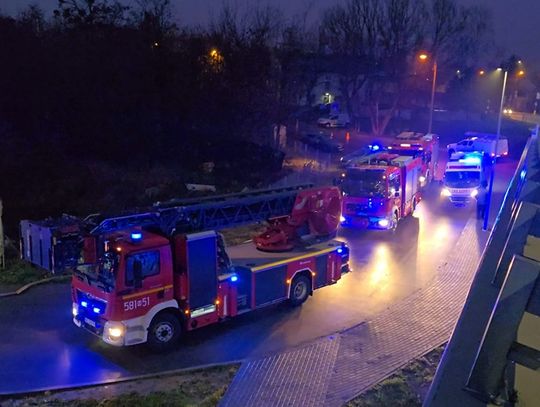 Pożar budynku mieszkalnego w Pruszkowie.