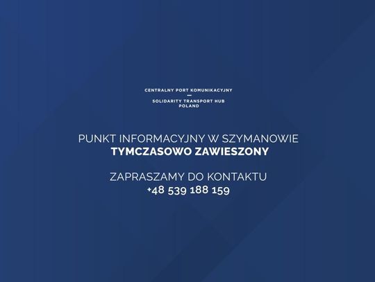 Punkt informacyjny CPK w Szymanowie zawieszony. Ruszają konsultacje indywidualne