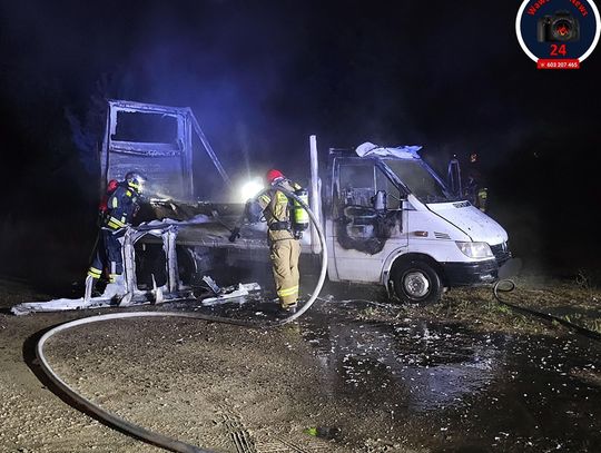 W miejscowości Granica (powiat pruszkowski) spłonął samochód dostawczy