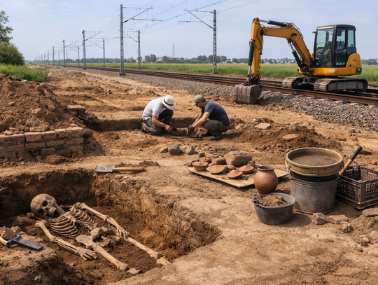 Wielkie wykopaliska na trasie KDP Warszawa–Łódź
