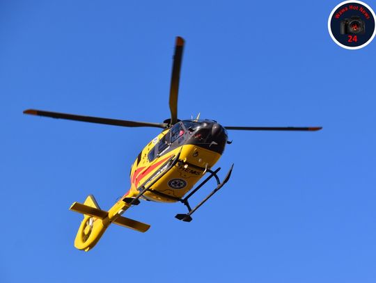 Wypadek na S2. Helikopter ratunkowy zabrał poszkodowanego