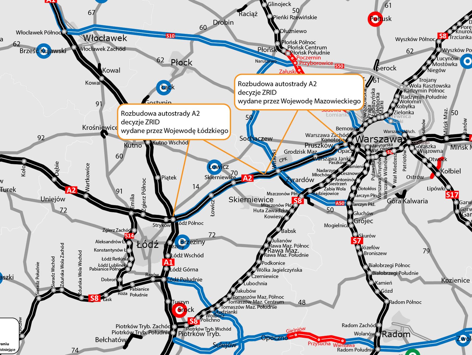 Autostrada A2 będzie szersza i zasilana OZE. Jest komplet zezwoleń