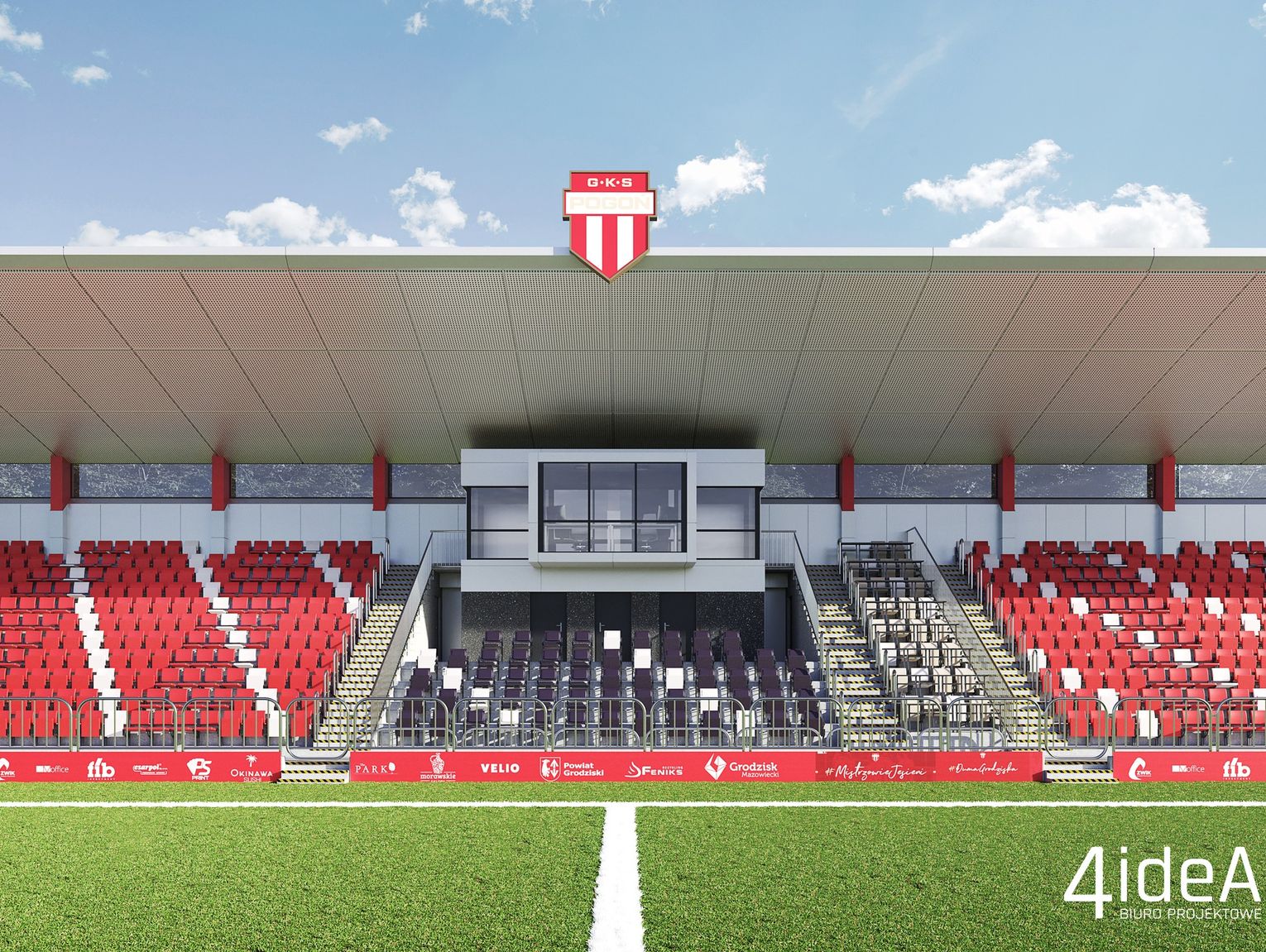 Tak będzie wyglądał stadion Pogoni Grodzisk. Zobacz imponujące wizualizacje!