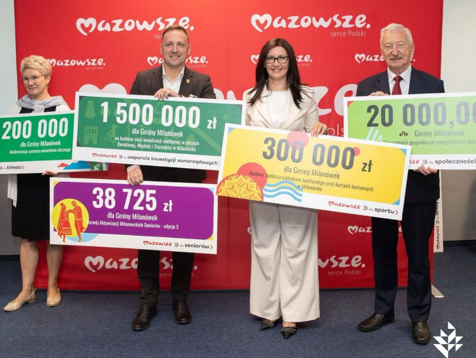 Ponad 2 mln zł dla Milanówka. Pieniądze na kanalizację, sport i oświetlenie
