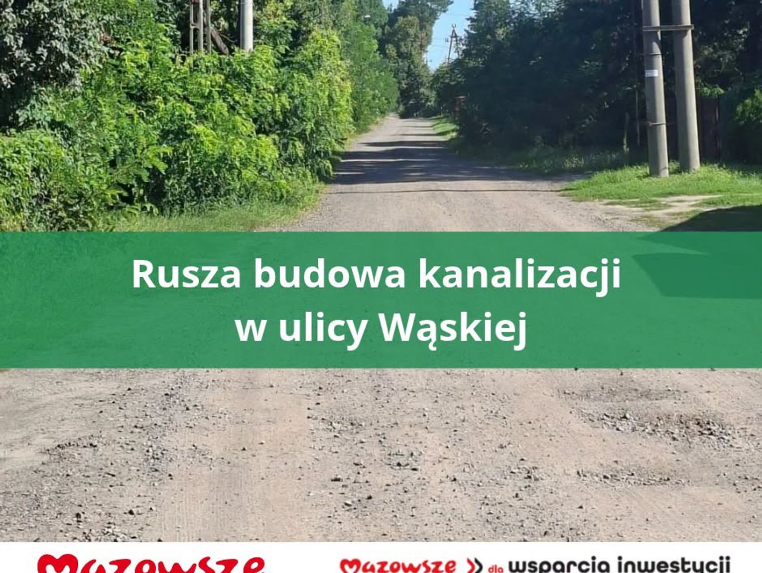 Rusza budowa kanalizacji na ul. Wąskiej w Milanówku. Prace potrwają do końca listopada