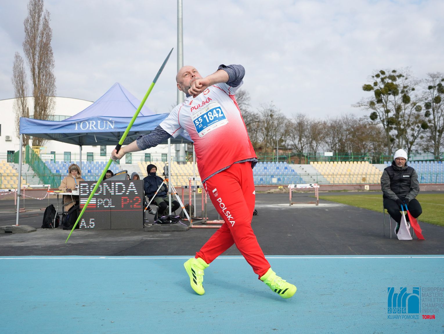 Sukces Konrada Bońdy w Toruniu: Brwinowianin Wicemistrzem Europy Masters w rzucie oszczepem