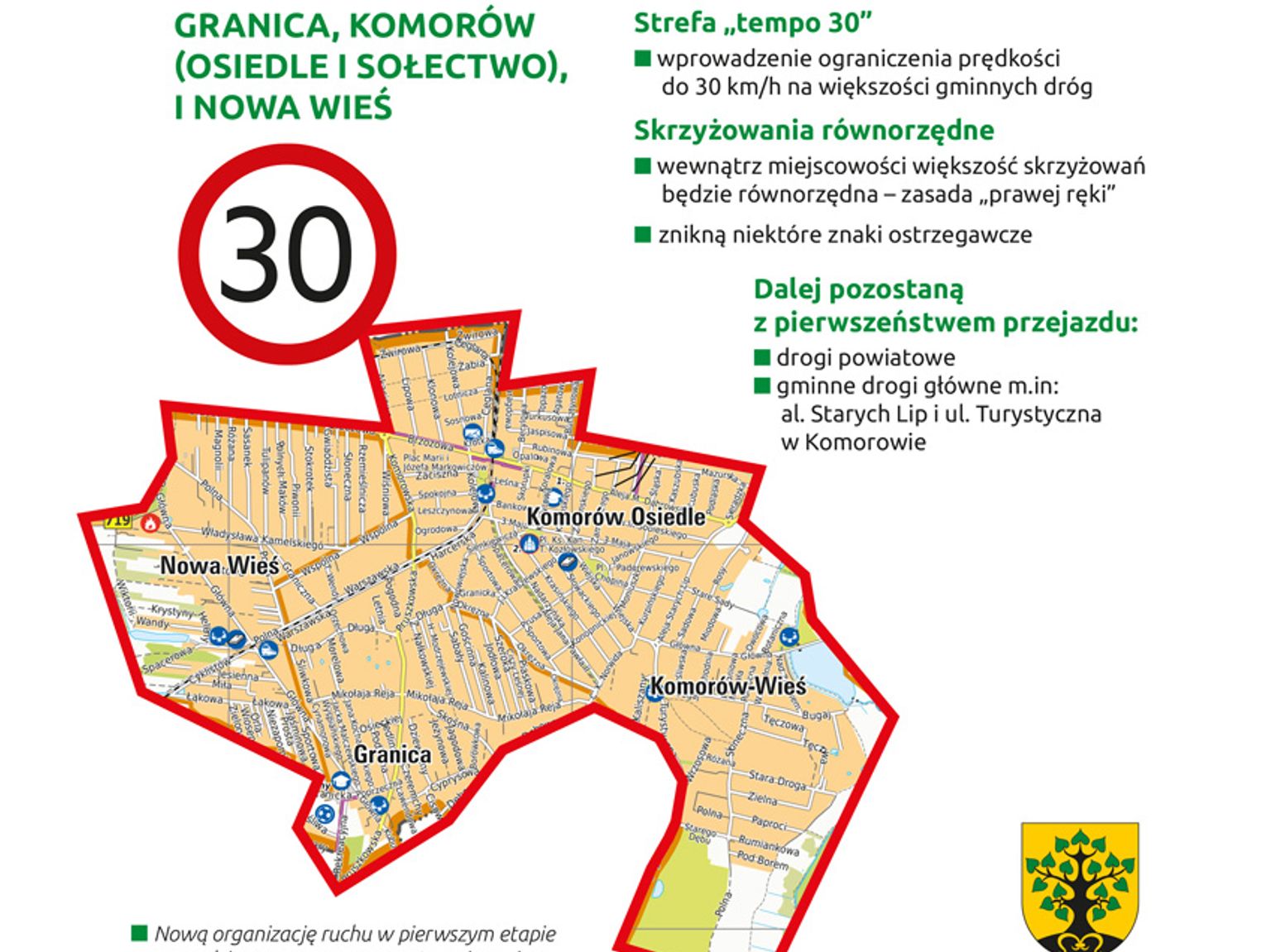 Tempo 30 i koniec tranzytu ciężarówek. Rewolucja w organizacji ruchu w gminie Michałowice