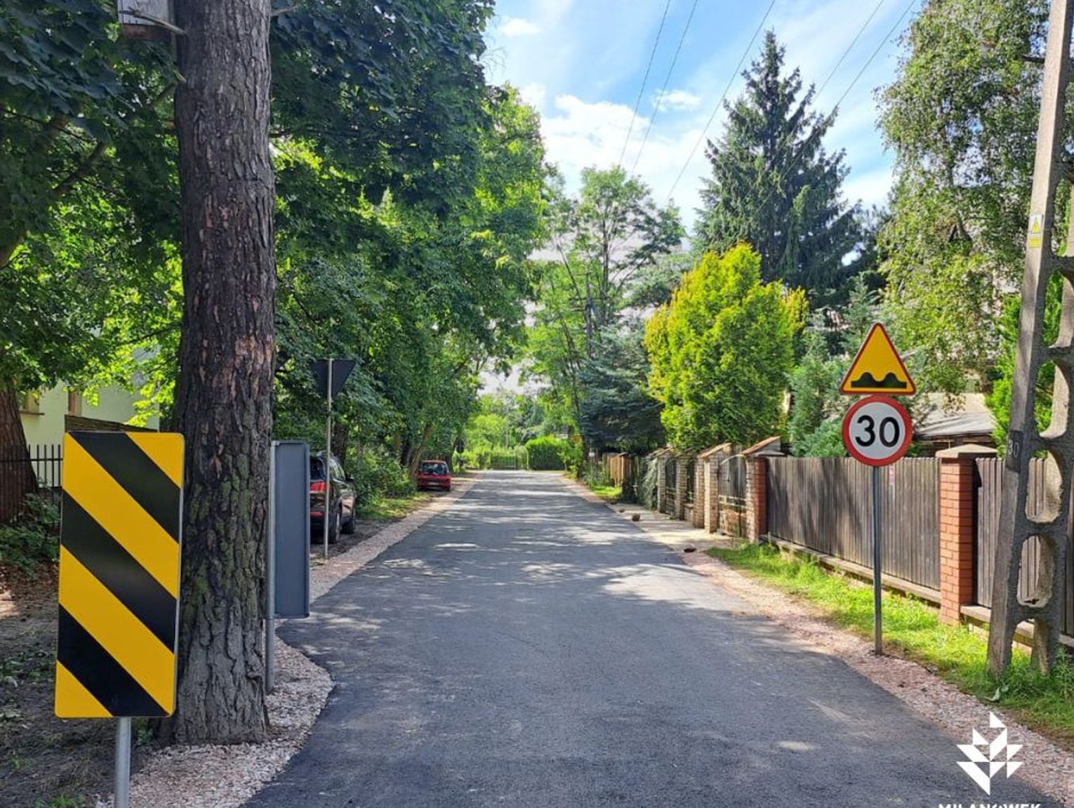 Ulica Franciszka Żwirki w Milanówku po remoncie