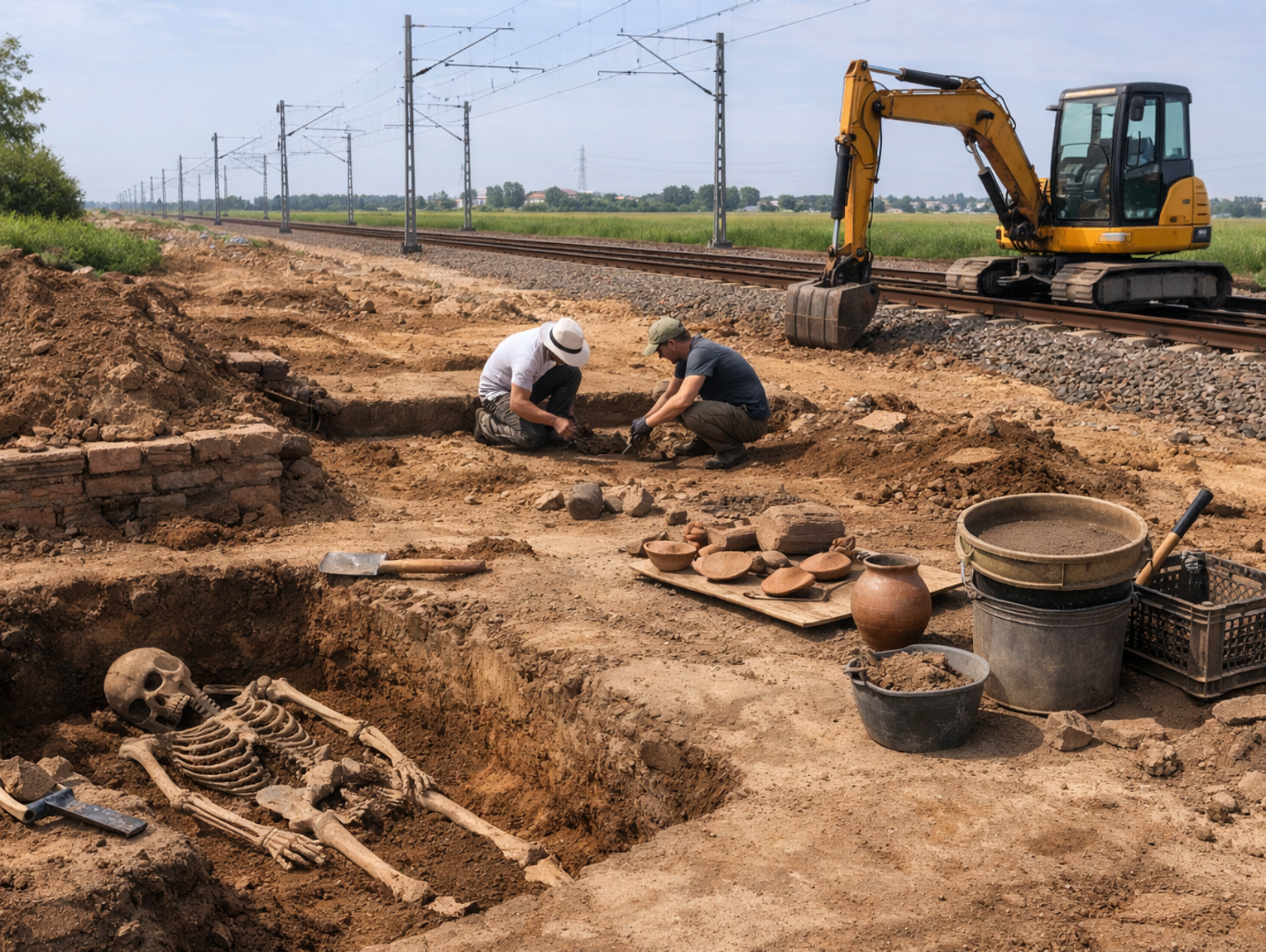 Wielkie wykopaliska na trasie KDP Warszawa–Łódź