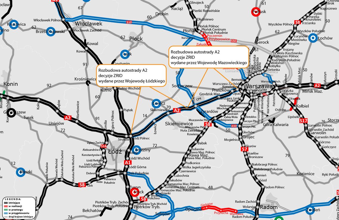 Autostrada A2 będzie szersza i zasilana OZE. Jest komplet zezwoleń