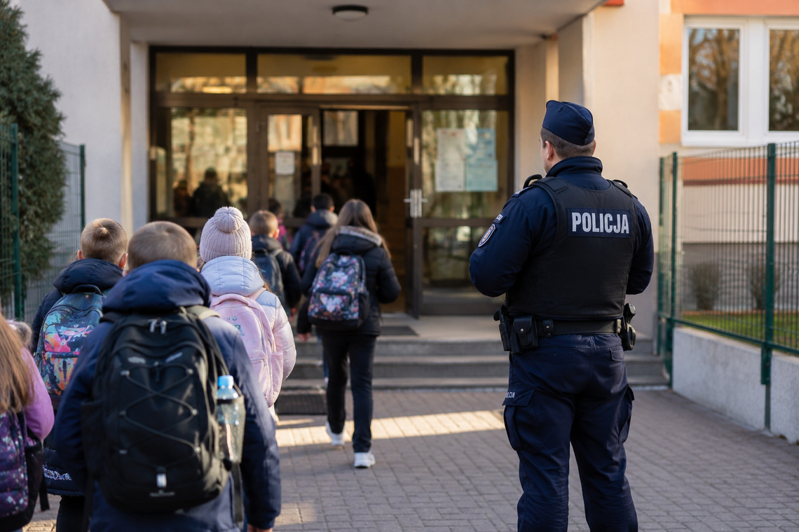 Dwóch 15-latków zatrzymanych po groźbach w internecie. Policja przy szkołach w Pruszkowie Dwóch 15-latków zatrzymanych po groźbach w internecie. Policja przy szkołach w Pruszkowie