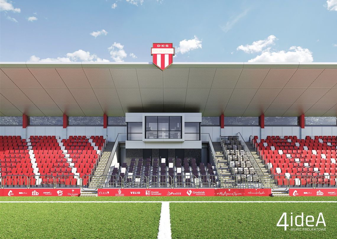 Tak będzie wyglądał stadion Pogoni Grodzisk. Zobacz imponujące wizualizacje!