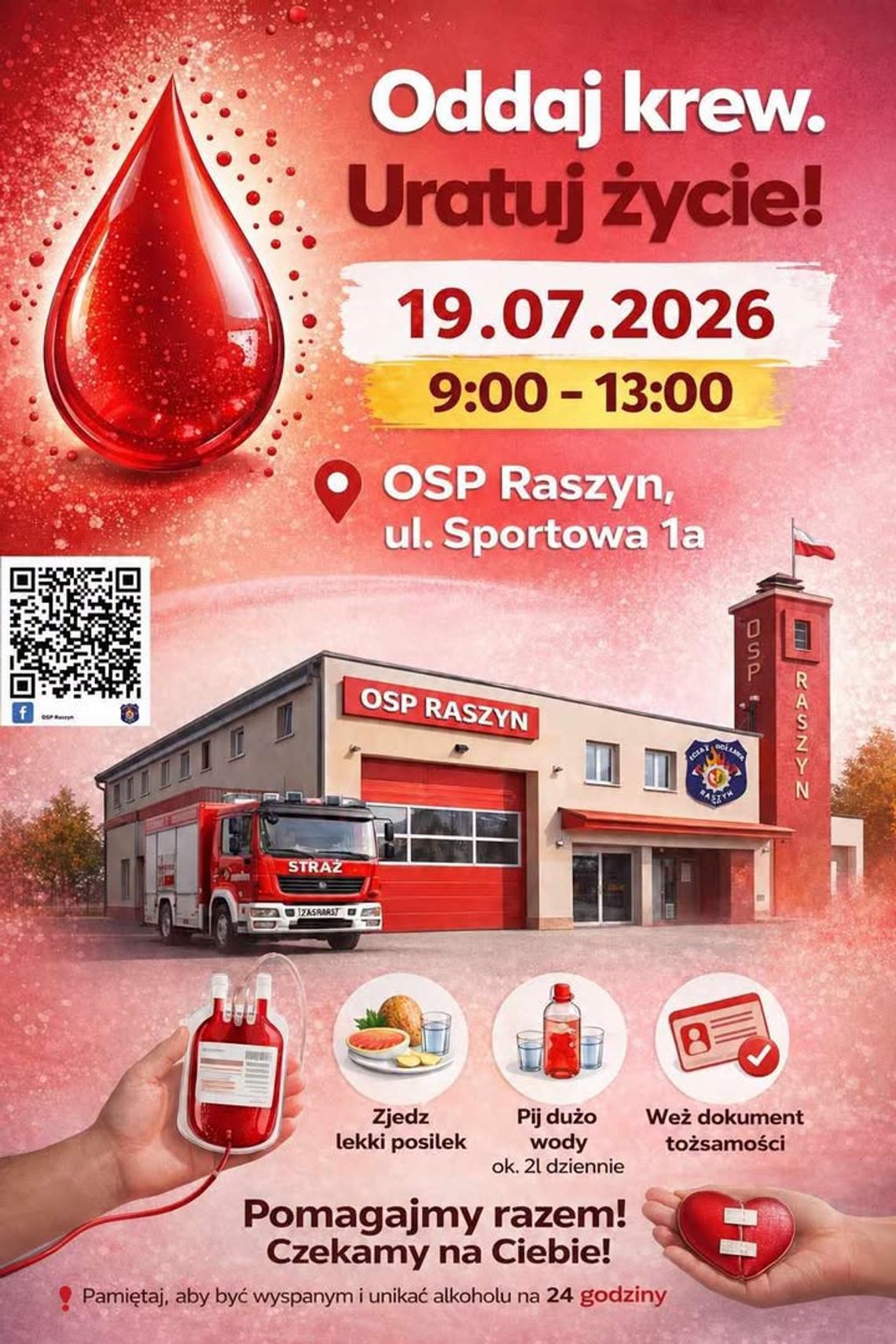 Oddaj krew i uratuj życie. W niedzielę akcja przy OSP Raszyn Oddaj krew i uratuj życie. W niedzielę akcja przy OSP Raszyn