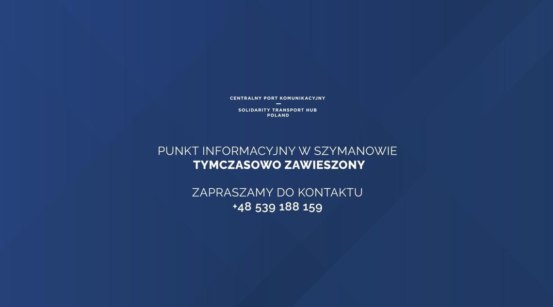 Punkt informacyjny CPK w Szymanowie zawieszony. Ruszają konsultacje indywidualne