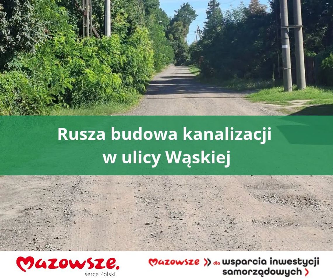 Rusza budowa kanalizacji na ul. Wąskiej w Milanówku. Prace potrwają do końca listopada