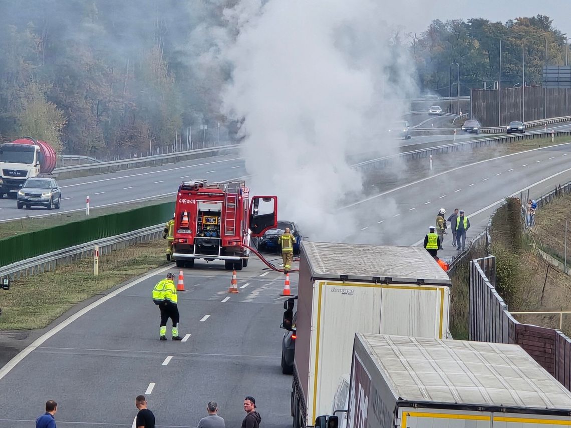 Samochód zapalił się na gierkówce!