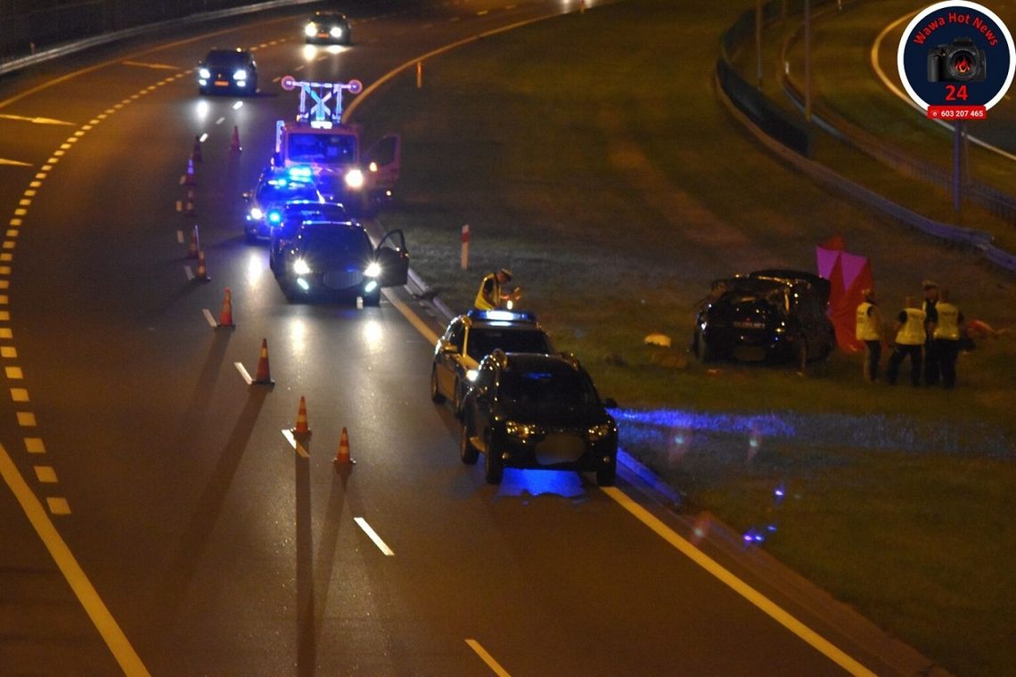 Śmiertelny wypadek na autostradzie przy węźle Pruszków