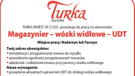MAGAZYNIER - WÓZKI WIDŁOWE - UDT