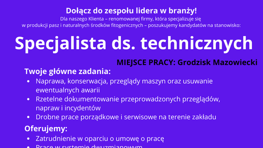 Specjalista ds. technicznych