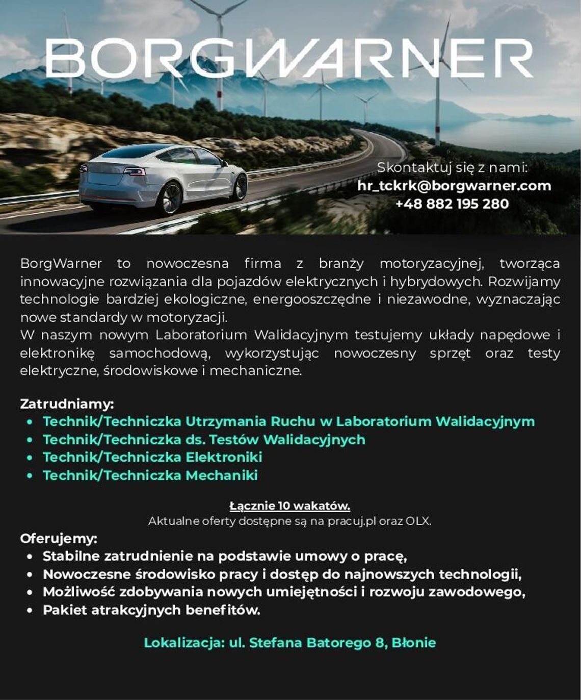 BorgWarner zatrudnia: BorgWarner zatrudnia: