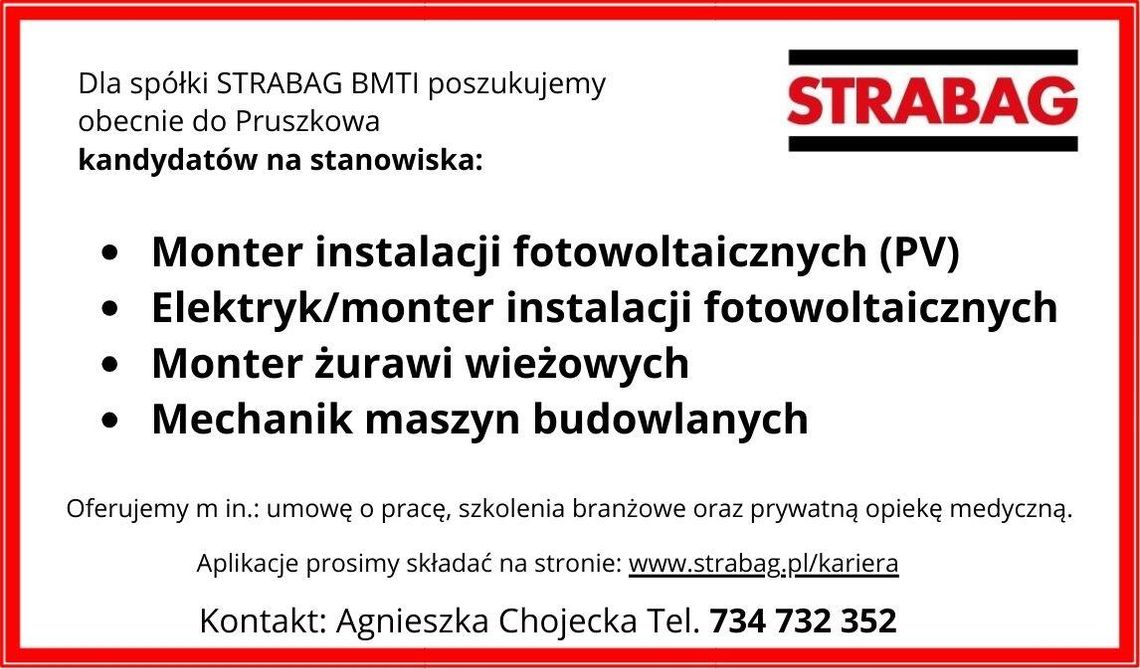 STRABAG BMTI POSZUKUJE OSÓB DO PRACY