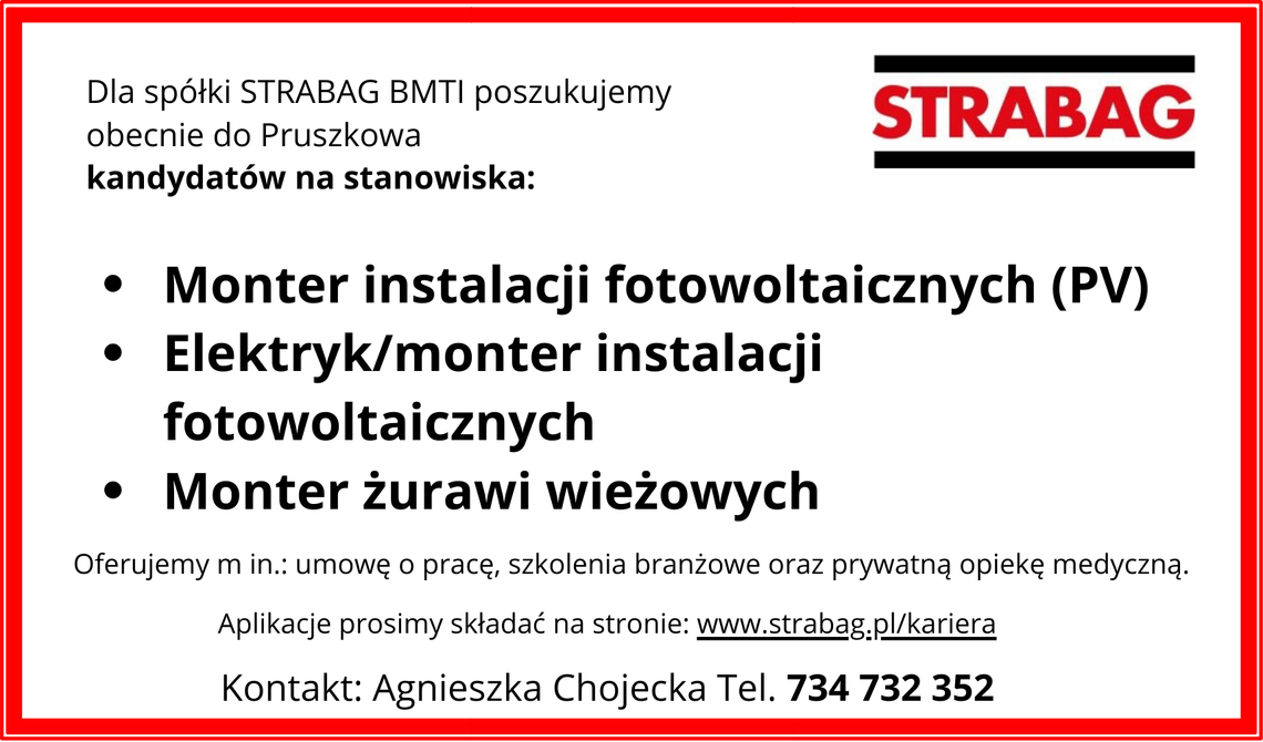 STRABAG BMTI POSZUKUJE OSÓB DO PRACY