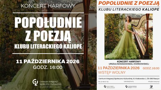 Popołudnie Poetyckie Klubu Literackiego KALIOPE w Raszynie