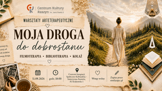 Warsztaty arteterapeutyczne: „Moja droga do dobrostanu”  Filmoterapia · Biblioterapia · Kolaż
