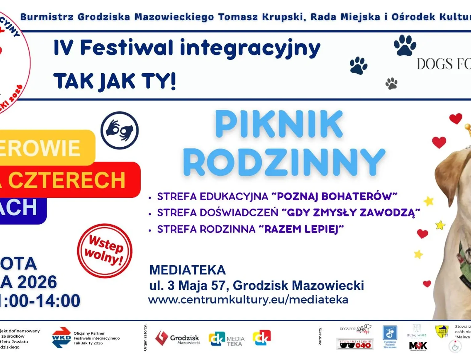 Festiwal Tak Jak Ty – Piknik Rodzinny „Bohaterowie na Czterech Łapach”