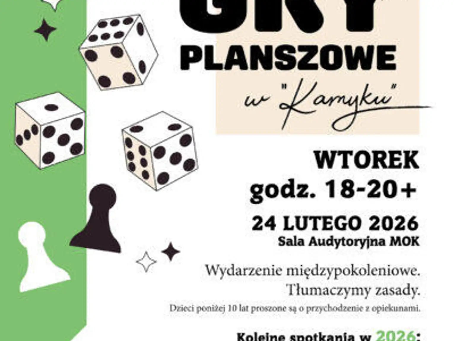 Gry planszowe w „Kamyku” – Luty 2026