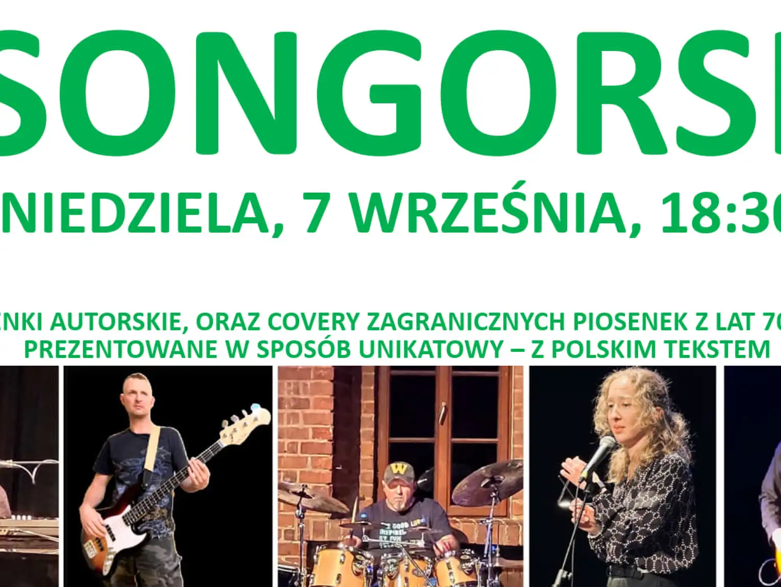 Koncert zespołu Songorosi - piosenki i covery utworów z lat 70. i 80