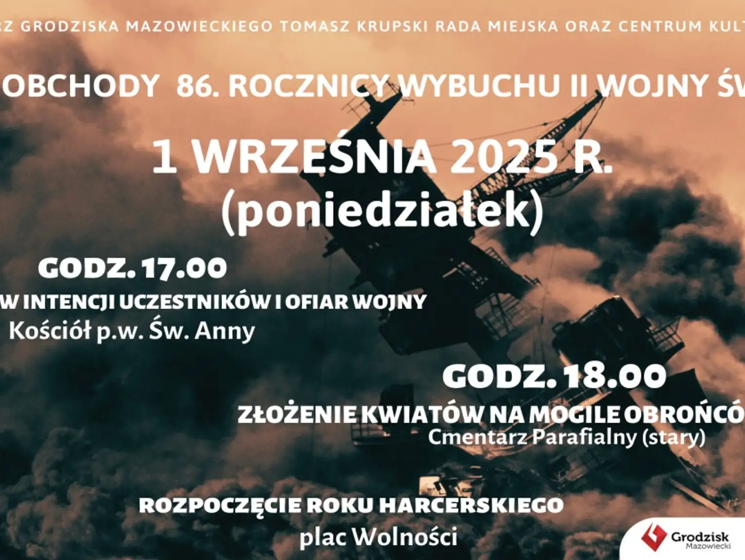 Miejskie obchody 86. rocznicy wybuchu II Wojny Światowej w Grodzisku Mazowieckim
