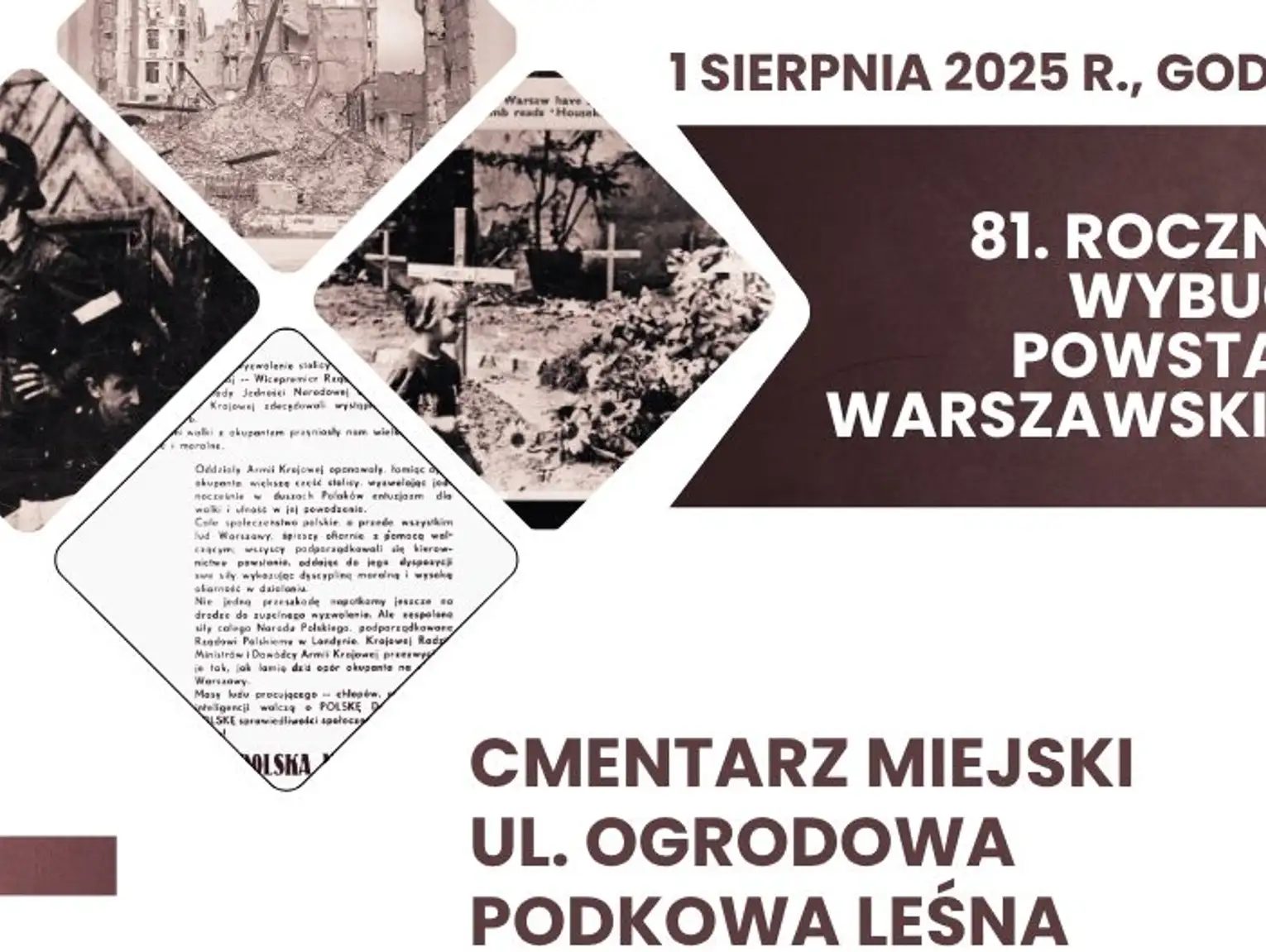 Obchody 81. rocznicy wybuchu Powstania Warszawskiego w Podkowie Leśnej