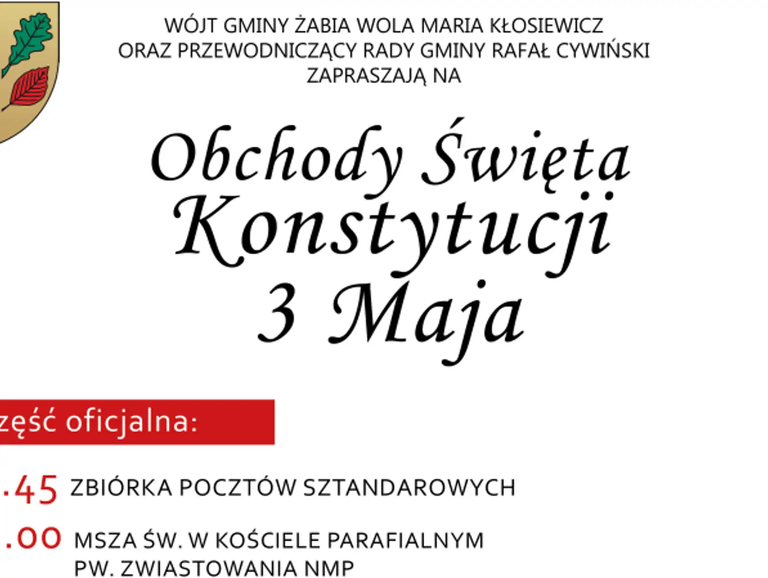 Święto Narodowe Trzeciego Maja w Gminie Żabia Wola