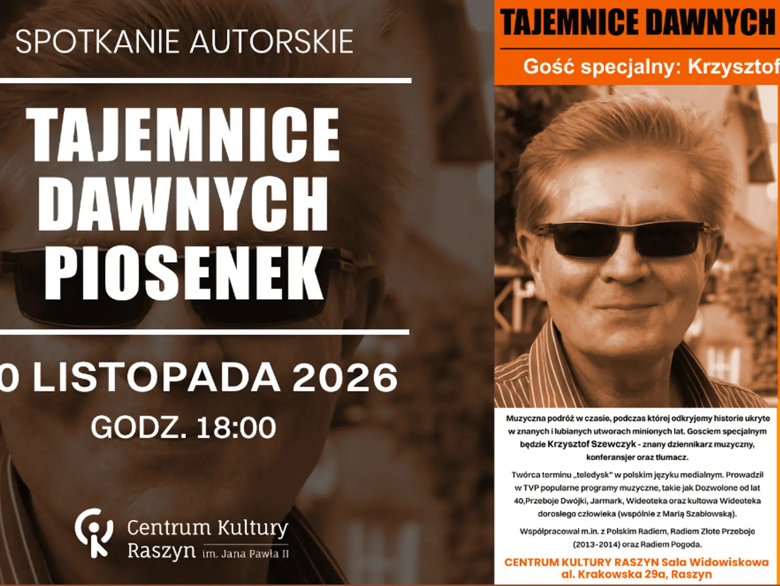 WYKŁAD RUTW: "TAJEMNICE DAWNYCH PIOSENEK" z Krzysztofem Szewczykiem
