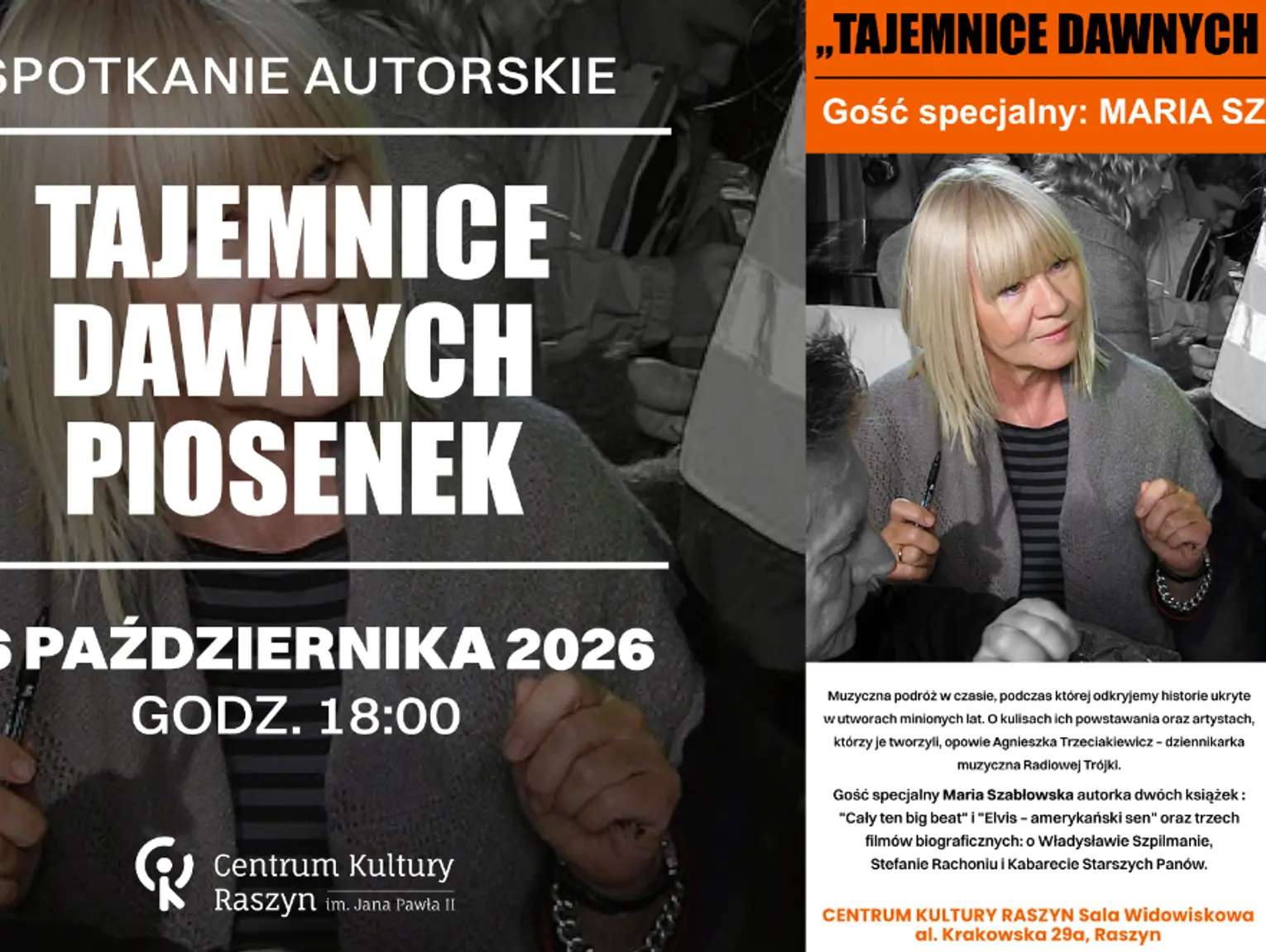 WYKŁAD RUTW: "TAJEMNICE DAWNYCH PIOSENEK" z Marią Szabłowską