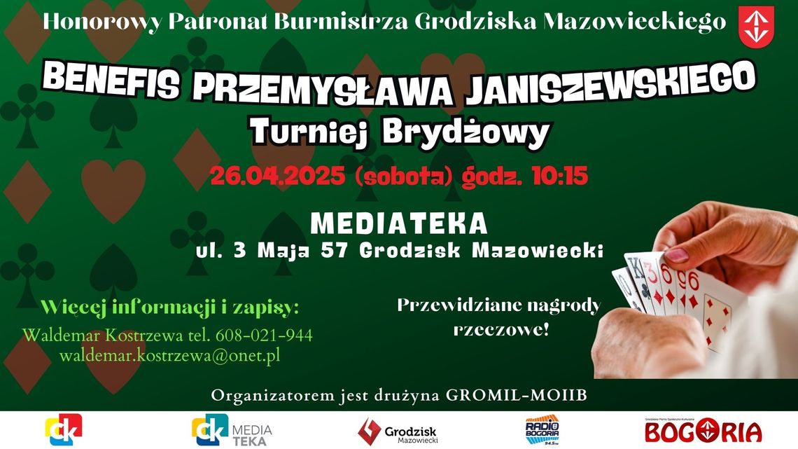 Benefis Przemysława Janiszewskiego. Turniej brydżowy