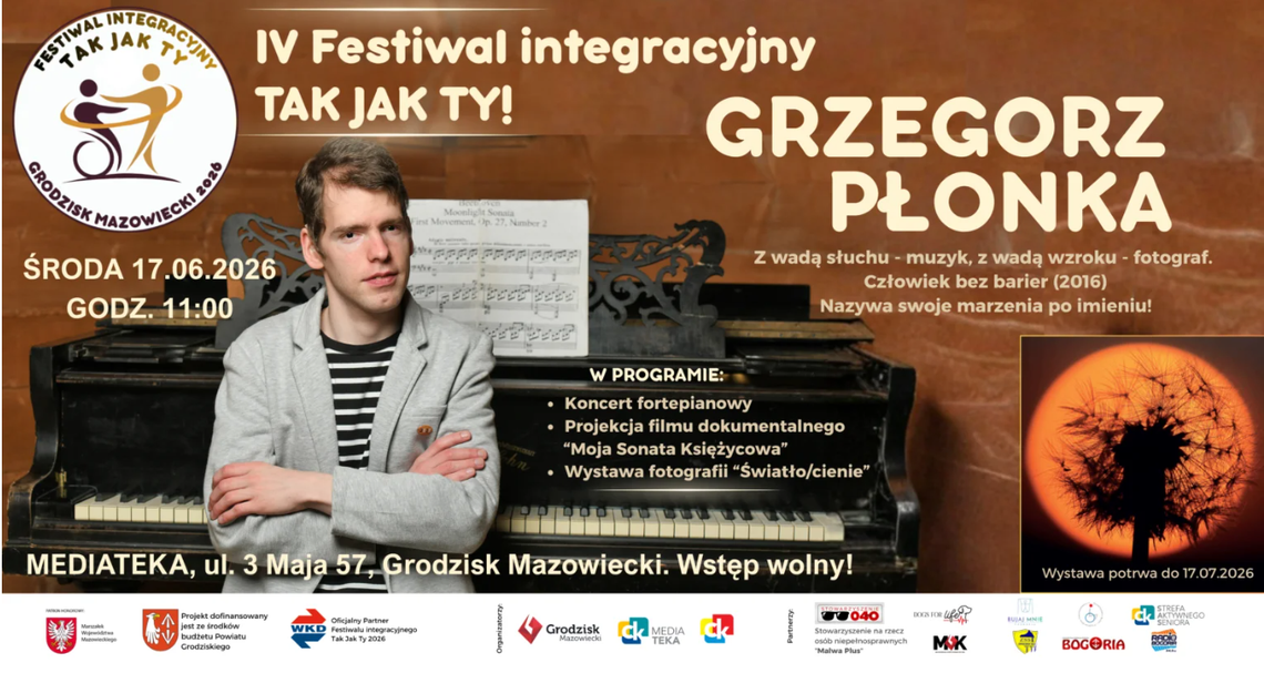 Festiwal Tak Jak Ty | Grzegorz Płonka – koncert fortepianowy i wernisaż Festiwal Tak Jak Ty | Grzegorz Płonka – koncert fortepianowy i wernisaż