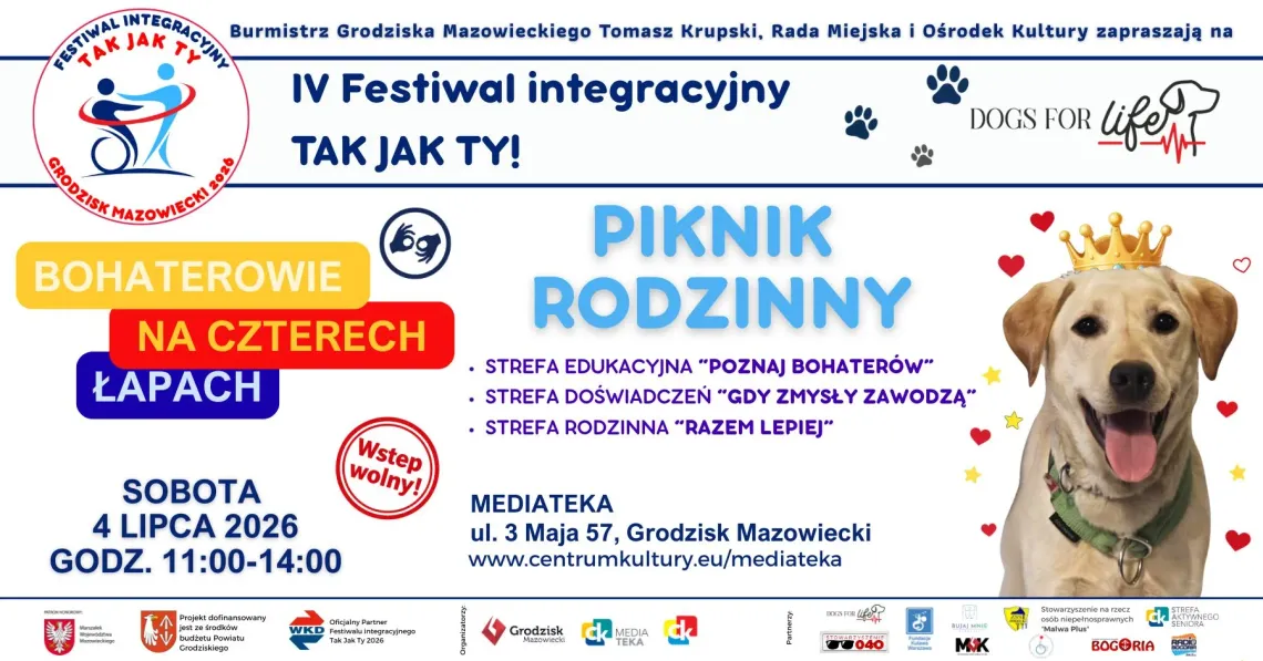 Festiwal Tak Jak Ty – Piknik Rodzinny „Bohaterowie na Czterech Łapach”