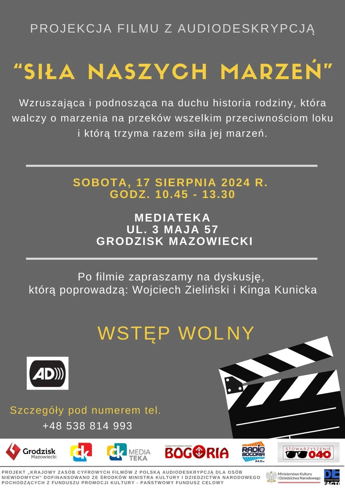 Klub filmowy – projekcja filmu z audiodeskrypcją