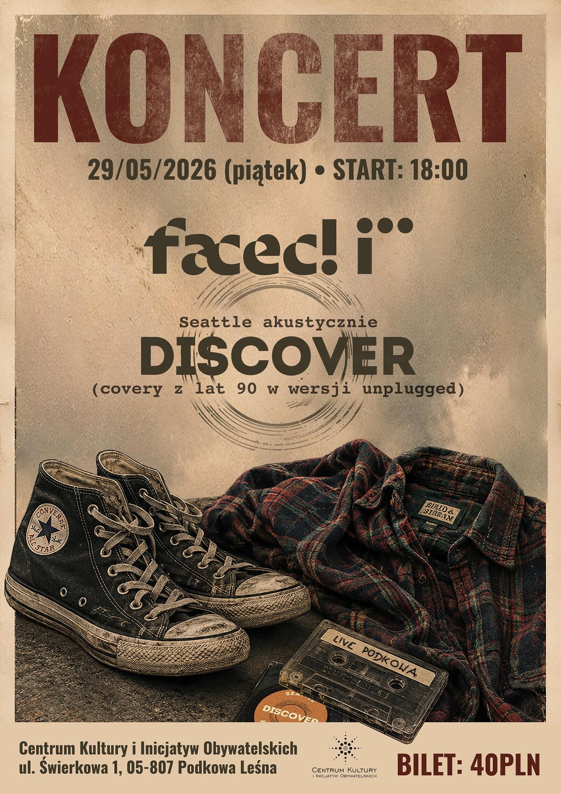 Koncert Faceci + support: DisCover Koncert Faceci + support: DisCover