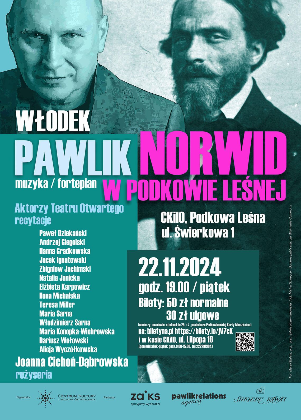 Koncert Włodka Pawlika z poezją Norwida