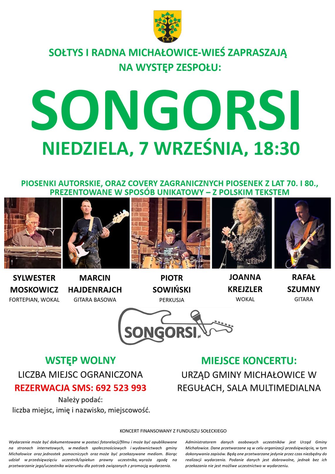 Koncert zespołu Songorosi - piosenki i covery utworów z lat 70. i 80